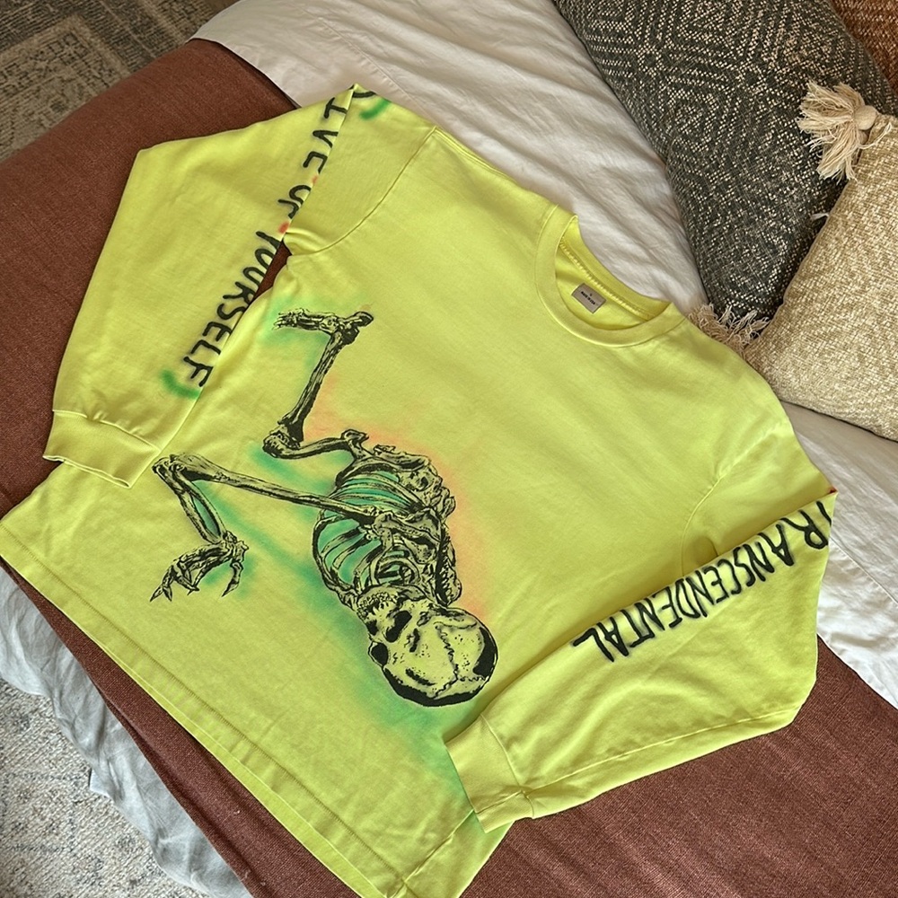 Kayne West Wes Lang Yeezy long sleeve skeleton shirt - size Small